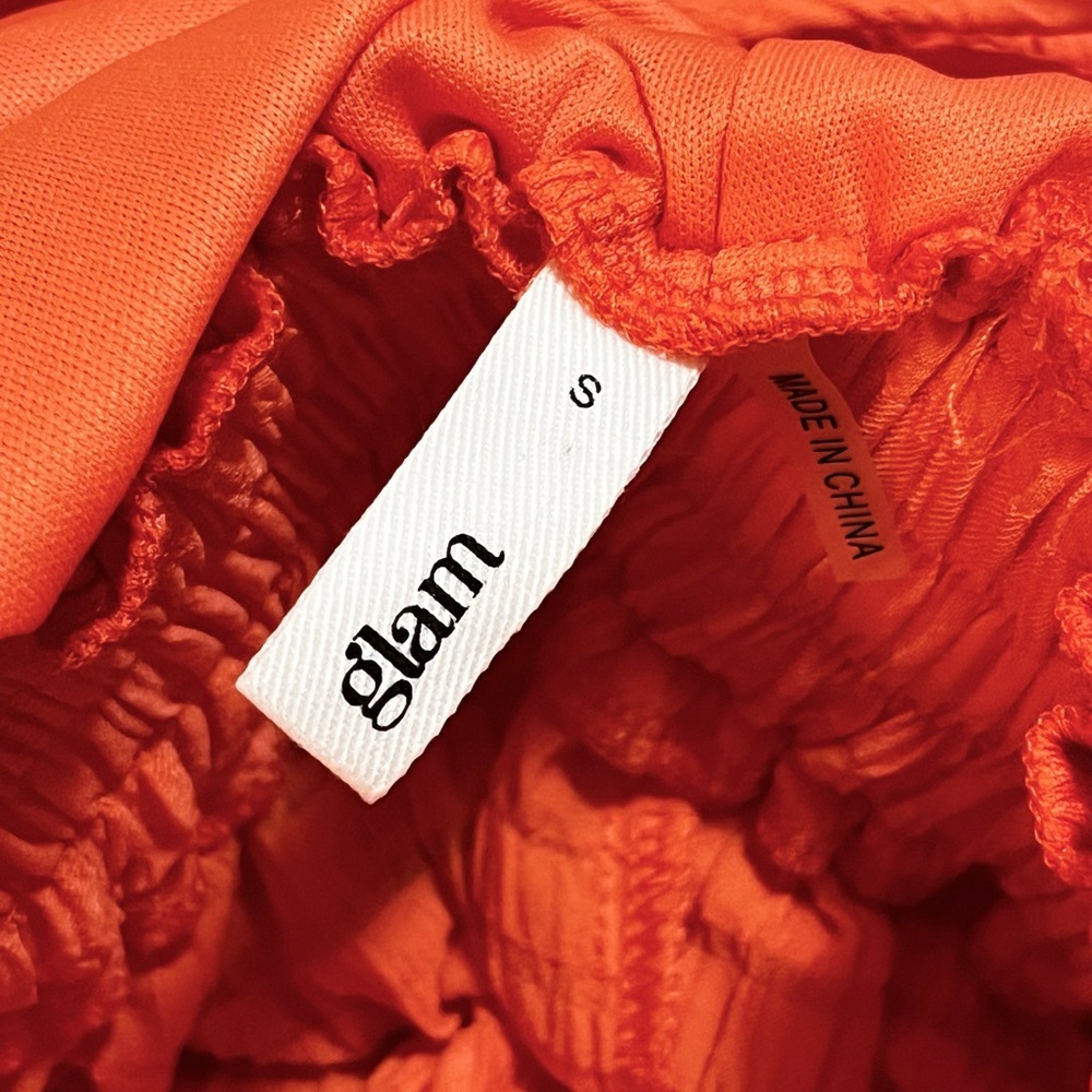 Orange Ruffle Mini Dress - Picture 3 of 6